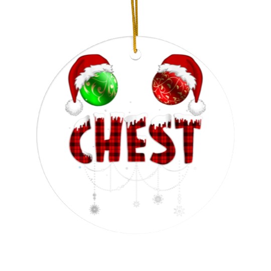 Chest Nuts Christmas Funny Matching Couple Ceramic Ornaments