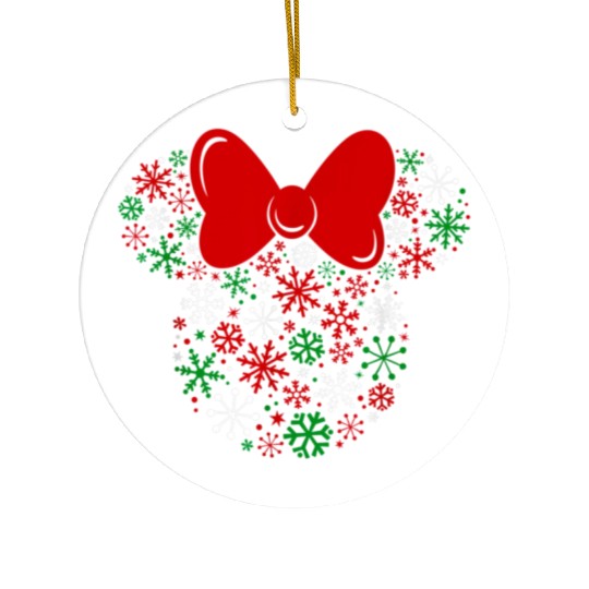 Minnie Mouse Icon Holiday Snowflakes Ceramic Ornaments
