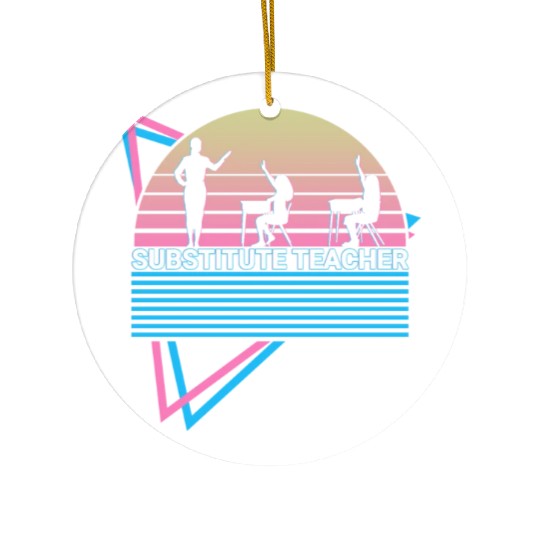 Substitute Teacher Retro Ceramic Ornaments
