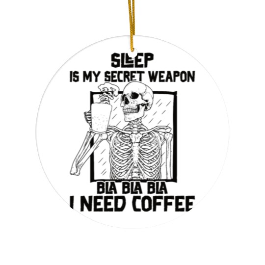 Skeleton Drinking Coffee Medical Student Ceramic Ornaments