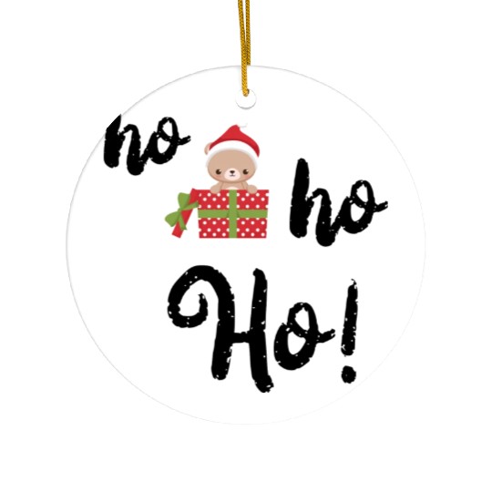ho ho ho Christmas Bear Ceramic Ornaments