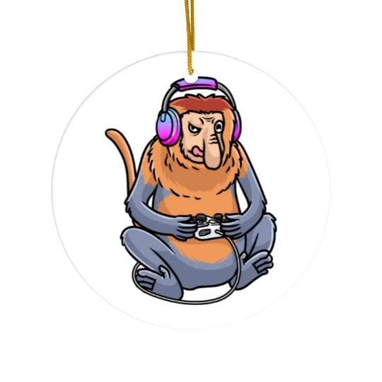 Proboscis Monkey Video Game Gaming Gamer Ceramic Ornaments