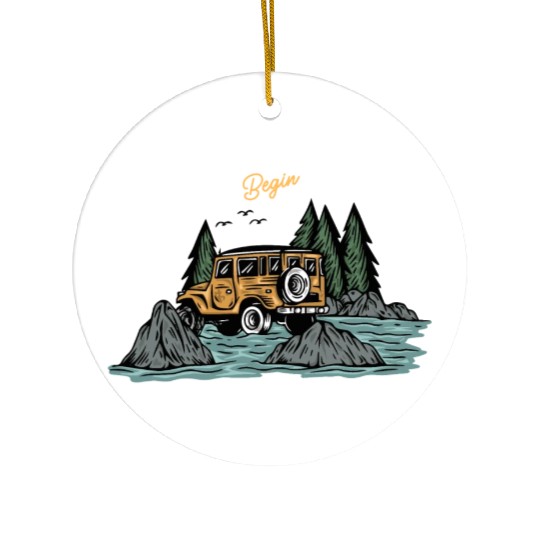 Light Blue Illustration Adventure Ceramic Ornaments