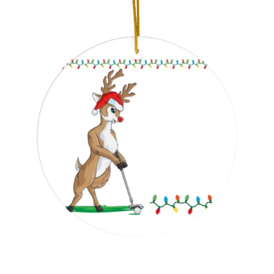 Golf Reindeer Pun Golfer Christmas Golfing Ceramic Ornaments