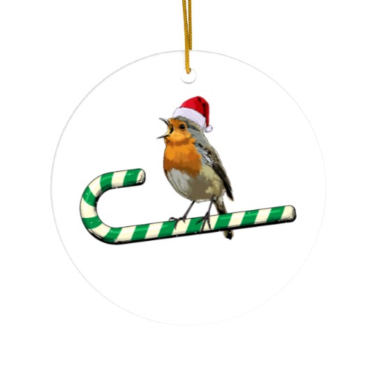 Robin Bird Watching Redbreast Birding Christmas Ceramic Ornaments