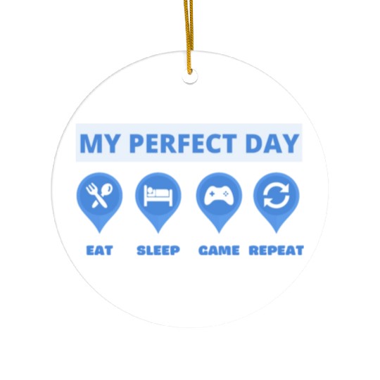 Eat sleep game repeat video game funny Ceramic Ornaments