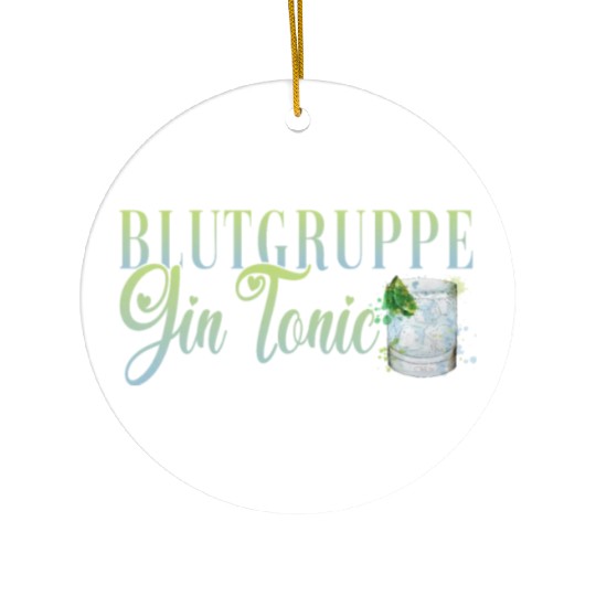 Blutgruppe Gin Tonic Cocktail Bartender Ceramic Ornaments