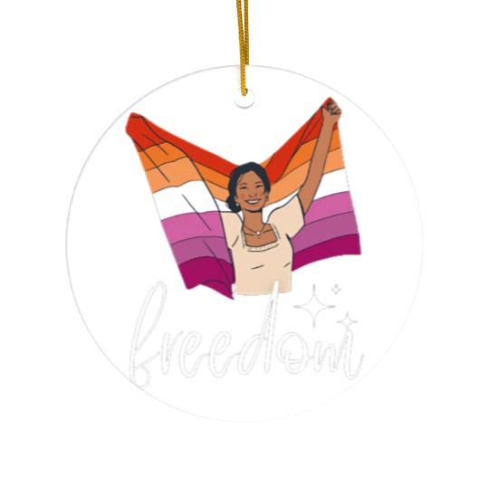Lesbian Flag of Love and Freedom Ceramic Ornaments