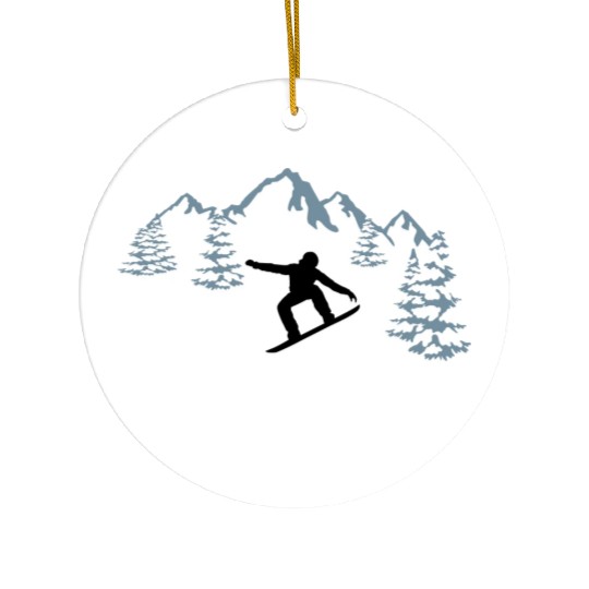 Snowboarding, snowboarder Ceramic Ornaments