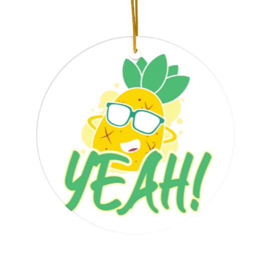 Yeah Relaxed Chill Pineapple Ceramic Ornaments