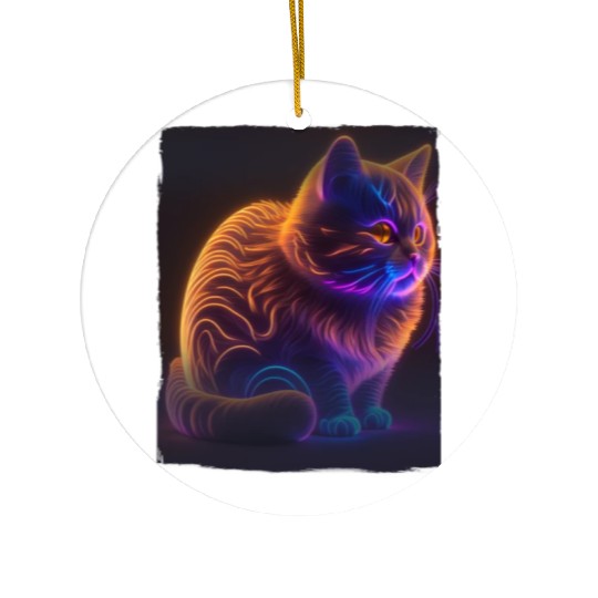 Lets Glow Crazy Cat Kitten Fluffy Cat Ceramic Ornaments