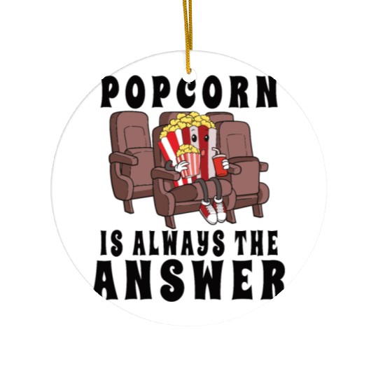 Movie Watching Cinema Popcorn Binge Watching Ceramic Ornaments