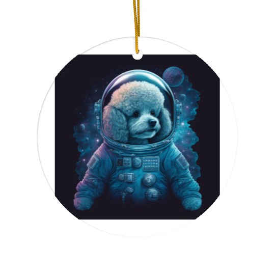 A Poodle In Space Ceramic Ornaments