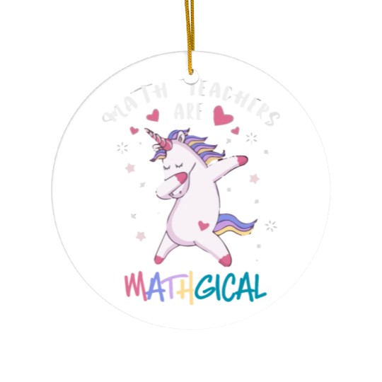 Math Teacher Unicorn Ceramic Ornaments