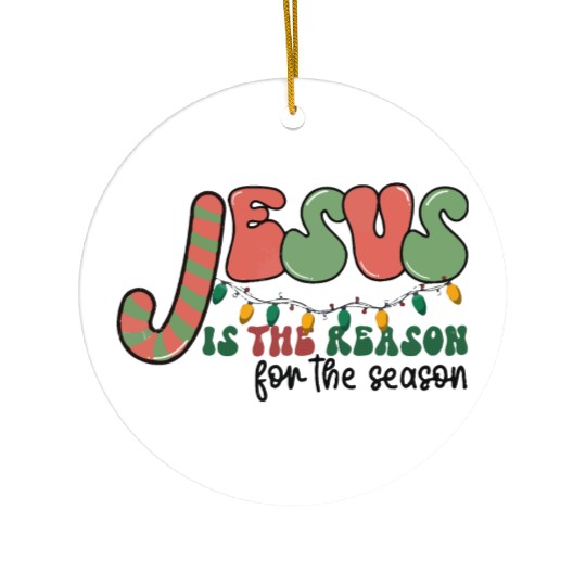 Jesus is The Reason for the Season Candy Christian Ceramic Ornaments