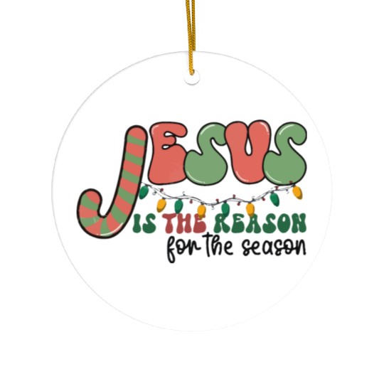 Jesus is The Reason for the Season Candy Christian Ceramic Ornaments