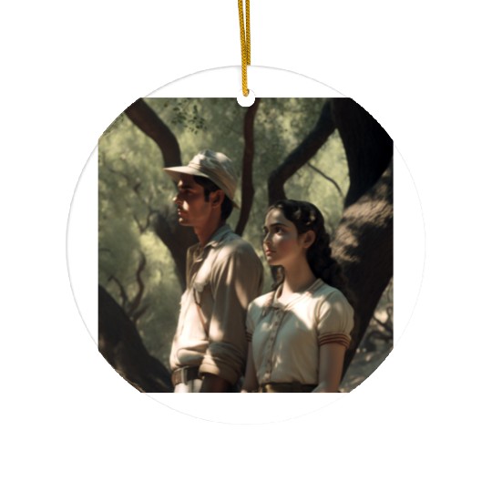 screengrab from a 1920s film scene beautiful Ceramic Ornaments