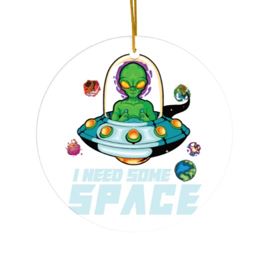 Alien Extraterrestrial Area 51 UFO Space Geek Gift Ceramic Ornaments
