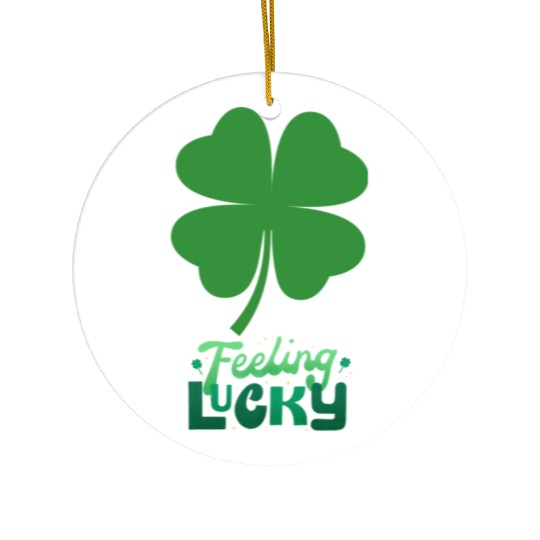 Irish Feeling Lucky four leaf Shamrock Ceramic Ornaments