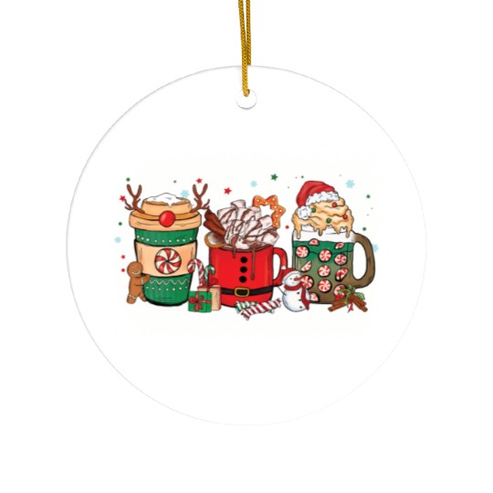 Christmas Hot Chocolate Cup Ceramic Ornaments