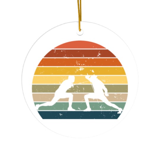 Retro fencing Ceramic Ornaments