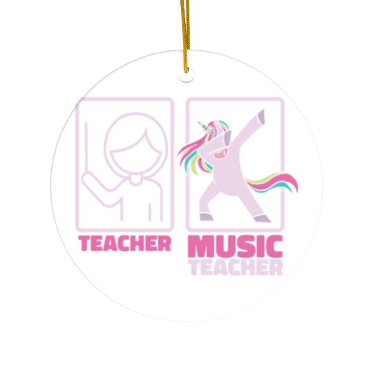 Music Teacher Unicorn Ceramic Ornaments