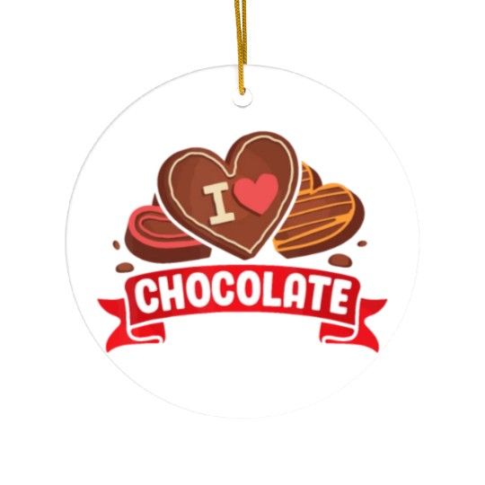 I Love Chocolate Sweets Candy Chocolate Bar Ceramic Ornaments