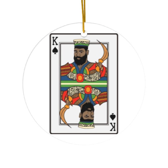 King Spades African American Card Halloween Ceramic Ornaments