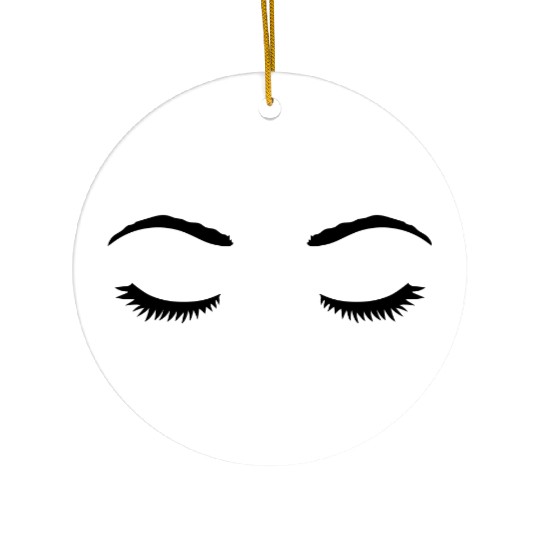 Closed eyes female face Ceramic Ornaments