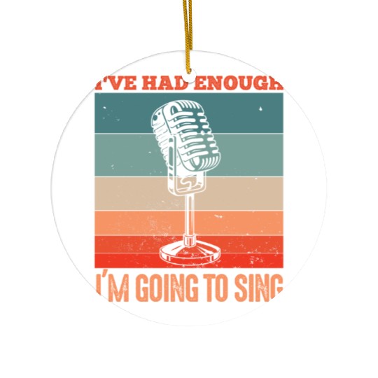 Funny singer microphone saying motif Ceramic Ornaments