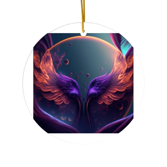 Flaming phoenix wings Ceramic Ornaments