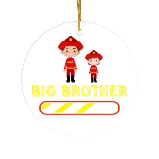 Big brother fire truck fireman Ceramic Ornaments