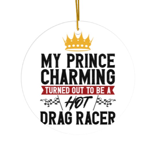 Drag Racing Race Car Girlfriend Ceramic Ornaments