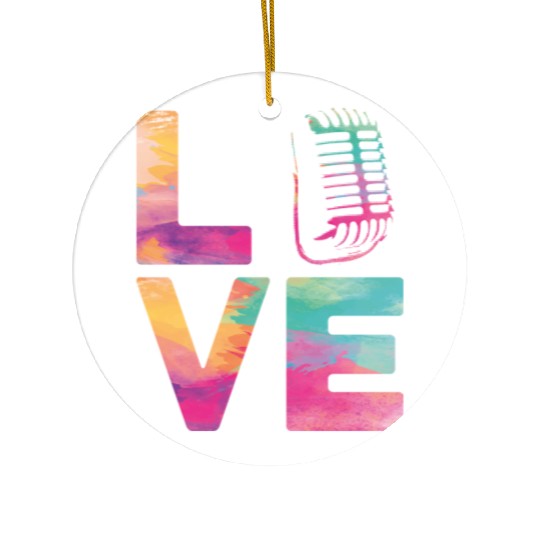 Karaoke Singer Microphone Vocalist Ceramic Ornaments