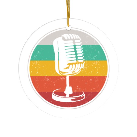Karaoke Singer Microphone Vocalist Ceramic Ornaments