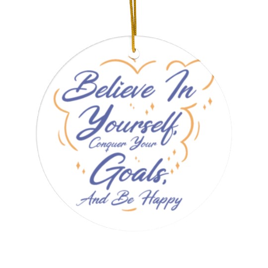 Goal Life Quotes Happy Positive Message Ceramic Ornaments