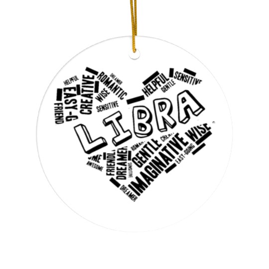 Libra Heart Word Cloud Doodle Astrology Zodiac Sta Ceramic Ornaments