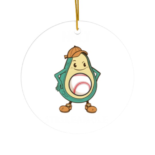 Holy Strikeamole Baseball Softball Avocado Ceramic Ornaments