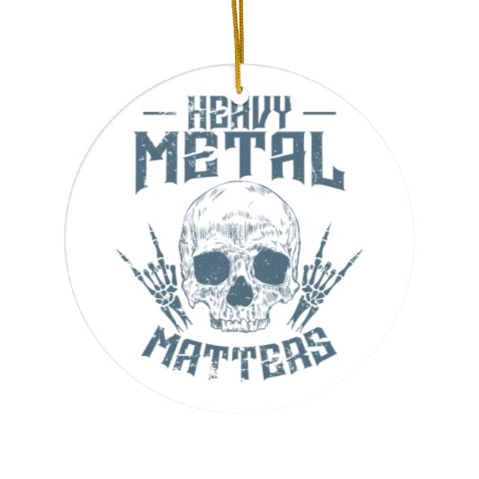 Heavy Metal Matters Bonehead Music Ceramic Ornaments