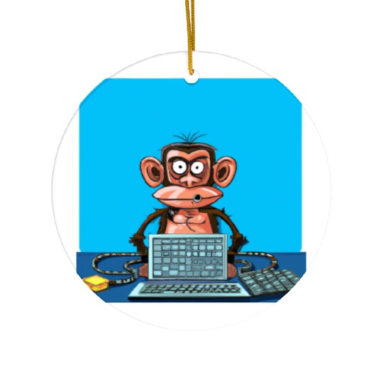 programmer monkey Ceramic Ornaments