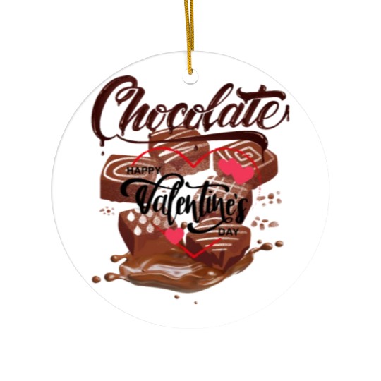 Cute Valentine Chocolate, Happy Valentine Day 2023 Ceramic Ornaments