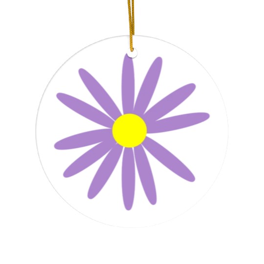 Lavender Daisy Ceramic Ornaments