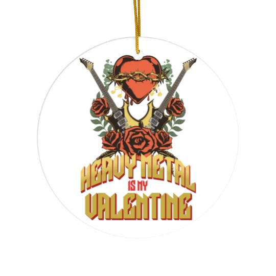 Heavy Metal Valentine Single Ceramic Ornaments