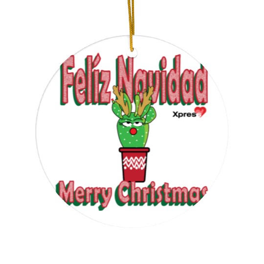 Felíz Navidad Cactus Lady Ceramic Ornaments