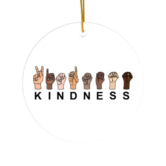 KINDNESS in Sign Language Ceramic Ornaments