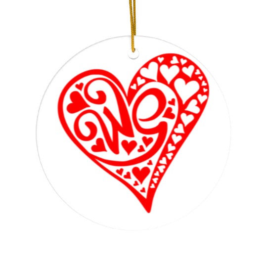 Galentines Day Red Heart We Valentines Day2 Ceramic Ornaments