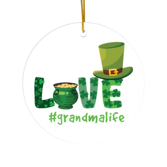 Shamrock Love Grandma Saint Patrick Day Ceramic Ornaments