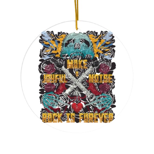 Make a joyful noise with a guitar Ceramic Ornaments