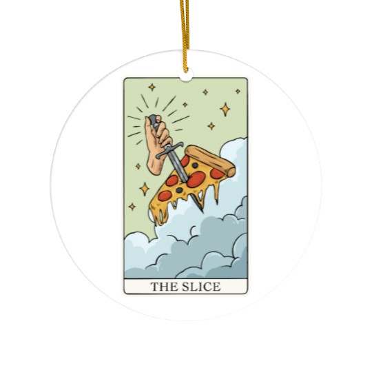 Pizza Tarot Card "The Slice" for a Tarot Reader Ceramic Ornaments