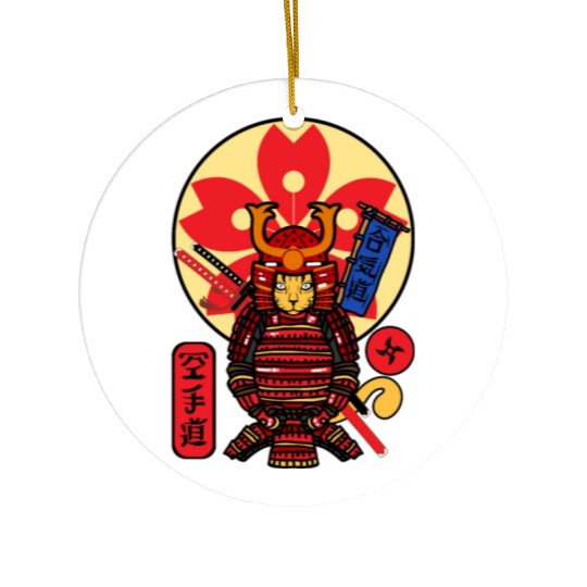 Samurai Cat Ceramic Ornaments